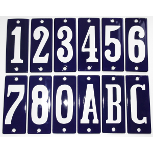 Huisnummer enkel blauw 4x10